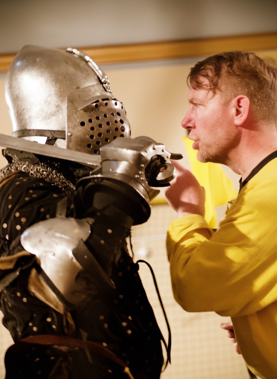 Armored combat knight with coach